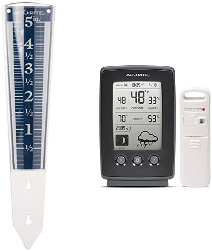 AcuRite Digital Weather Forecaster Bundle with Rain Gauge (00829) and Accessories