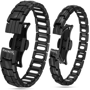 MagnetRX EllipseMAX Magnetic Bracelets for Couples 5X Strength 5,000 Gauss Titanium Bracelets for Men and Women His and Hers Matching Set