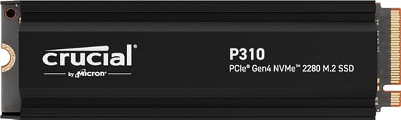 Crucial P310 4TB with Heatsink, 3D NAND NVMe PCle4.0 M.2 SSD, Up to 7,100MB/s CT4000P310SSD5-JP