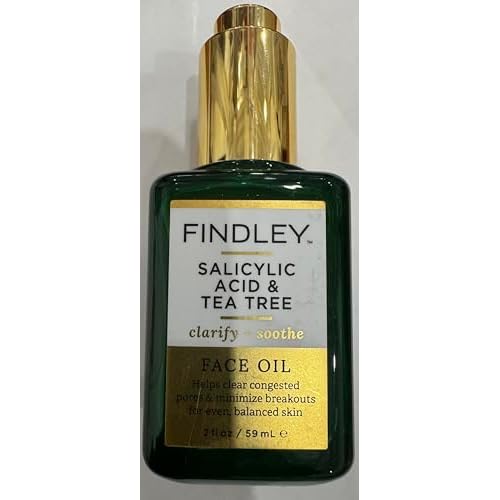 FINDLEY Salicylic Acid & Tea Tree Face Oil, Clarifying and Soothing, 2 fl oz, Helps Clear Pores