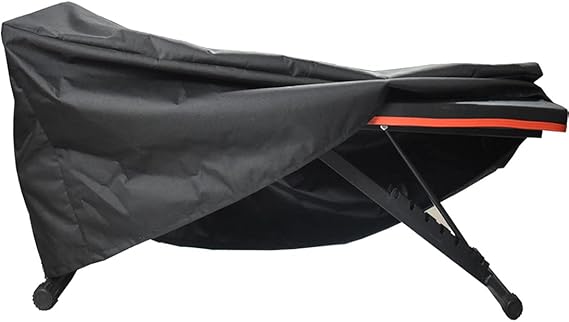 Mini Lustrous Weight Bench Cover, Adjustable Exercise Workout Bench Cover, Waterproof 600D Oxford Fabric for Indoor and Outdoor Use, 50" L x 23" W x 17" H(Black)