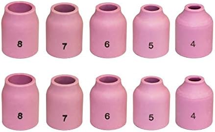 WeldingCity 10-pk Assorted Ceramic Cup (Alumina) 53N58-53N59-53N60-53N61-53N61S (#4-#8) for TIG Welding Torch 9, 20 and 25