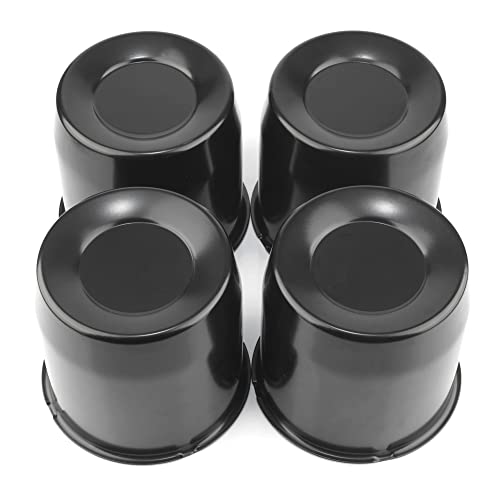 RTRHINOTUNING 4pcs 5.15in 130mm Wheel Center Caps Black Trailer Hub Caps for Trailer SUV Rims 5in Tall