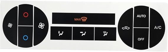Climate Control Button Repair Stickers for 2004-2008, AC Heater Switch Overlay Labels, Dashboard Knob Fix Kit, Worn Button Cover Restoration Decals Black