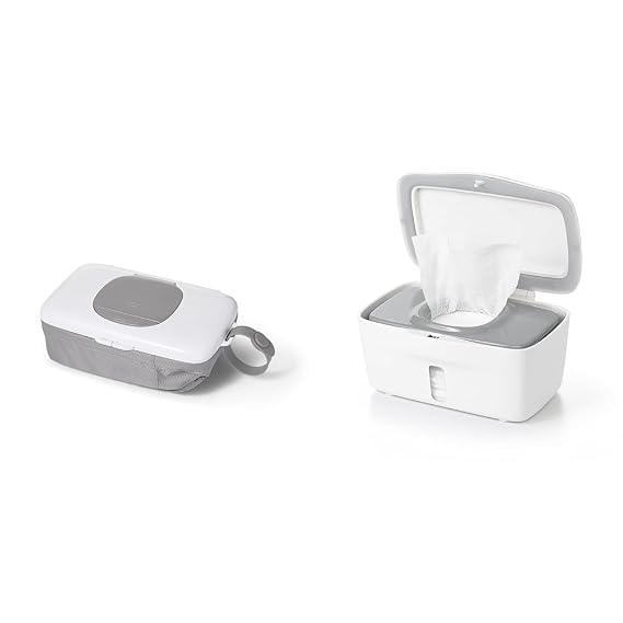 OXO Tot On-The-Go Wipes Dispenser with Diaper Pouch, Gray & Tot Perfect Pull Wipes Dispenser - Gray, 1 Count (Pack of 1)