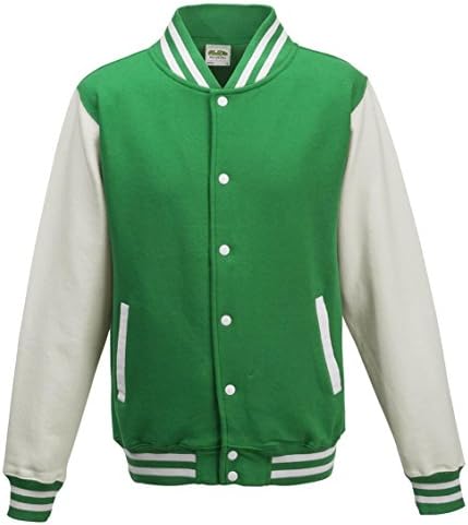 Awdis Unisex Varsity Jacket Large Kelly GreenWhite