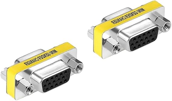 2-Pack VGA SVGA HD15 Female to Female Mini Gender Changer Coupler Cable Adapter