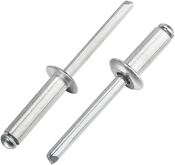 Linkup 55pcs pack 1/4" x 3/4" Pop blind Rivets, 6.4mm x 20mm pop rivets,Aluminum Body Steel Mandrel Rivets (Sliver),Dome Head aluminum rivets