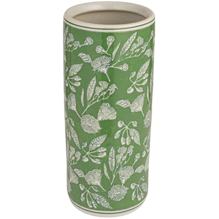 Creative Co-Op Ceramic Umbrella Stand, Green