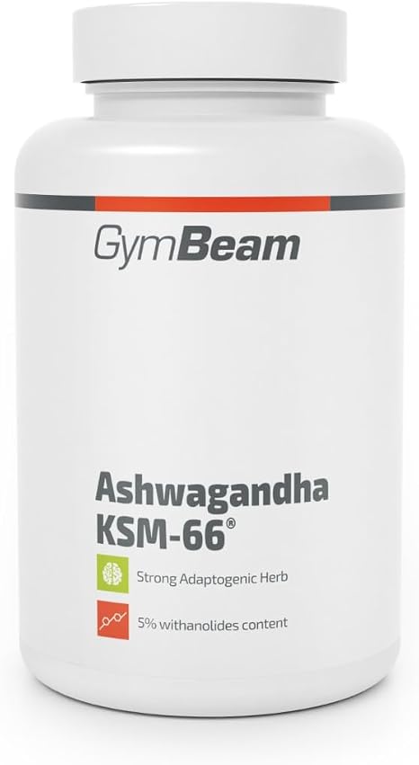 GymBeam Ashwagandha KSM 66 Capsules - High Dose 200 mg per Daily Dose Adaptogen for Resilience Increasing and Lowering Cortisol Nootropic for Sleep and Mental Health 90 Capsules