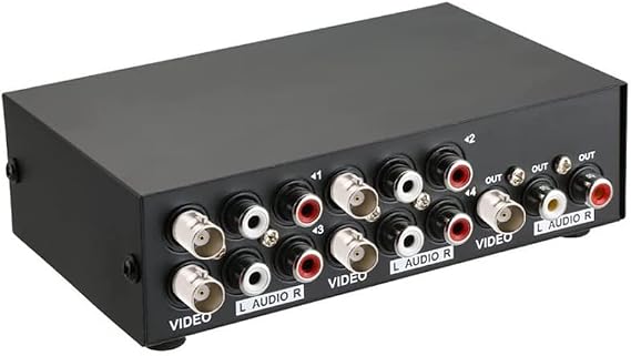 4 in 1 Out Composite BNC RCA Video Audio Switch