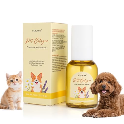 Pet Grooming Cologne Spray, Natural Professional-grade Perfume, Long-lasting Lavender Scent, Deodorizing, Suitable for Dogs and Cats, Gentle and Safe Formula, 2.37 fl.oz.