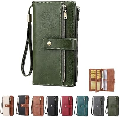 Women's Long Wallet, Stylish Clutch, Elegant Solid Color RFID Blocking