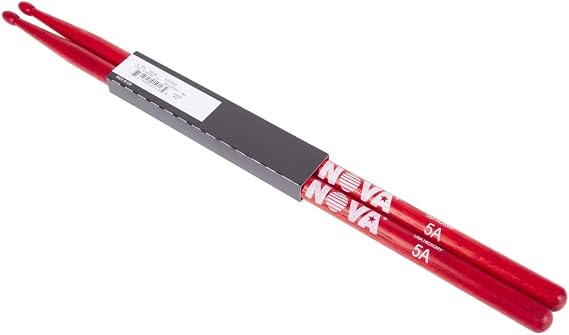Vic firth Baguette(Double) Nova 5A Wood Red (Red), Hickory, 1