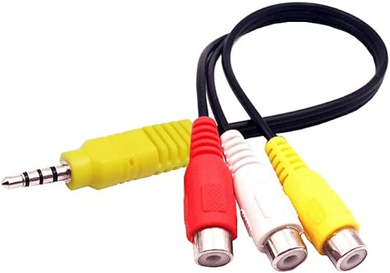 Video AV Composite Input Adapter RCA to 3.5mm Cable Replacement for TCL TV