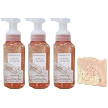 Bath & Body Works Orange Ginger 3 Gentle & Clean Foaming Hand Soaps with a Himalayan Salts Spring Sample Soap