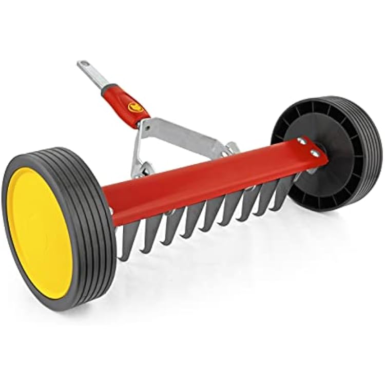 WOLF-Garten URM3 Multi-Change Roller Moss Removal Rake Lawn Care Tool Head, Red, 60.5x15.67x6.5 cm