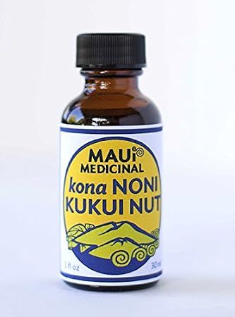 Maui Medicinal Herbs Noni Leaf with Kukui Nut Oil 1oz - Healing Powerful Oil for Glowing and Youthful Skin