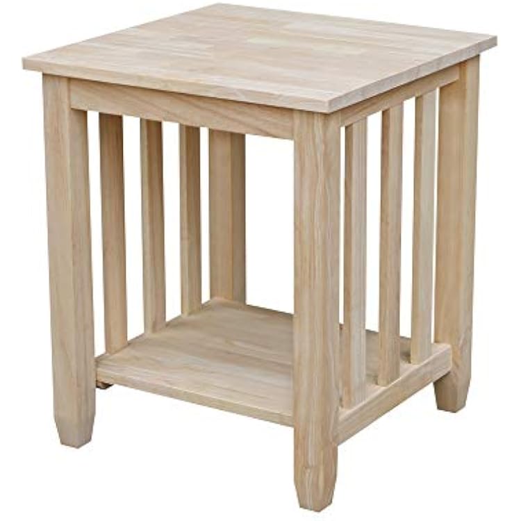 International Concepts Unfinished Mission Tall End Table