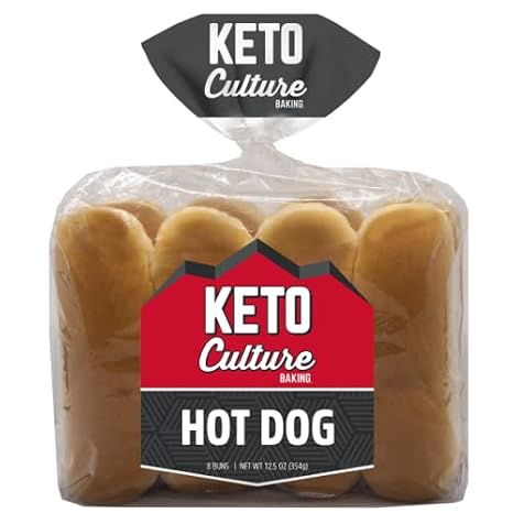 Keto Hot Dog Buns 8 ct by Keto Culture Baking Made in USA, 12.5 OZ