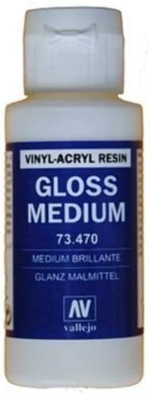 Vallejo - Gloss Medium 60 ml. (2.02 fl.oz.) | High-Transparency, High-Gloss Acrylic Medium for Model Building