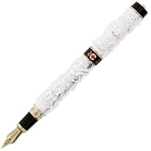 JinHao Deluxe Classic Chinese Dragon with Pearl Fountain Pen - Medium (Silver)