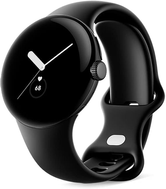 Google Pixel Watch Heart Rate Monitor Matte Black Stainless Steel Case / Obsidian Active Band Wifi GA03119-TW Small