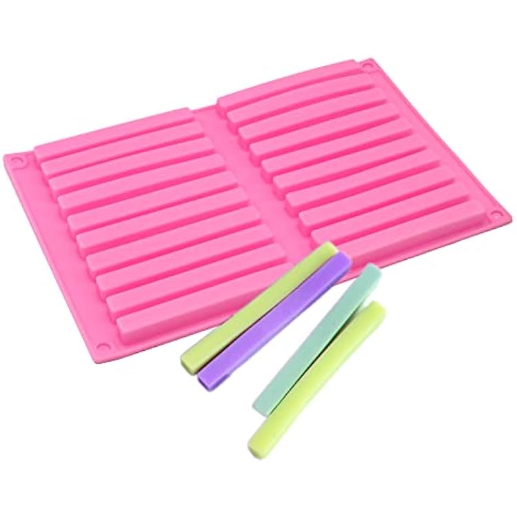 X-Haibei 20-Cavity 10cm Silicone Stick Mold - For Chocolate, Biscuit, Candy, Soap, Crayon Recycling & Ice Sticks