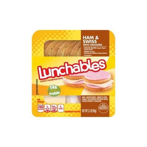 Oscar Mayer Lunchables Ham & Swiss Cheese With Crackers 3.2 Oz Pack Of 5