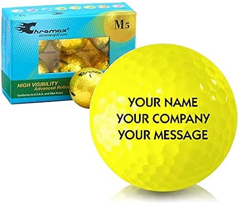 Chromax Metallic Yellow Personalized M5 Golf Balls - 6-Pack