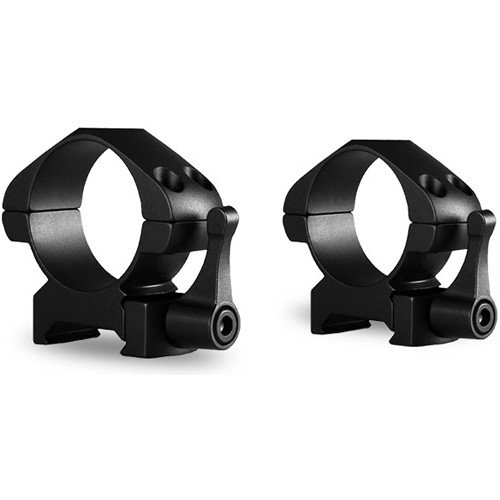 Hawke Sport Optics 23016 30mm Precision Steel Rings Weaver Medium with Lever, Black - 2 Piece