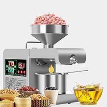 820W Oil Press Machine,Hot/Cold Electric Automatic Oil Press Extractor,Pressing Speed: 3-5KG/h | Temperature Adjustment,High Oil Yield