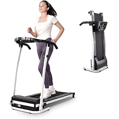 AW Folding Electric Treadmill Portable Running Walking Treadmill with LCD Display Easy Assembly for Home Office Gym Exercise Apartment Basement Workout
