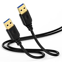USB to USB Cable, 6FT Double End USB3.0 A to A Male to Male Cable Data Transfer Cord for Hard Driver Enclosures,DVD Player,Computer/PC/Laptop Cooling Pad/Cooler,TV,USB3.0 Hubs,Monitors,Camera,Printer