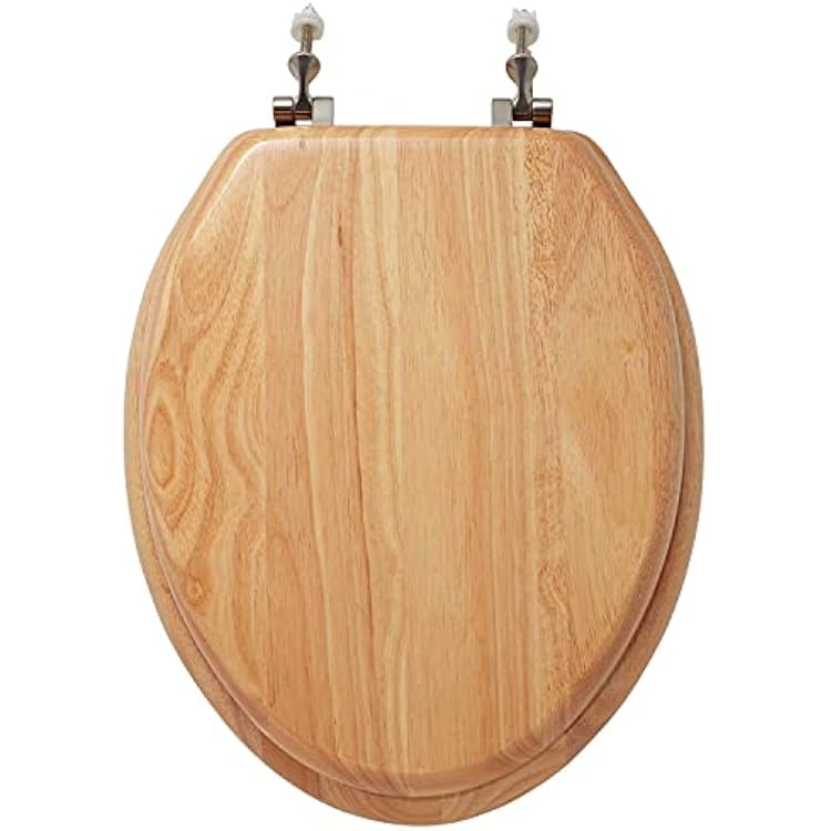 Signature Hardware 153866 Luxury Light Oak Toilet Seat Standard Hinges - Elongated Bowl