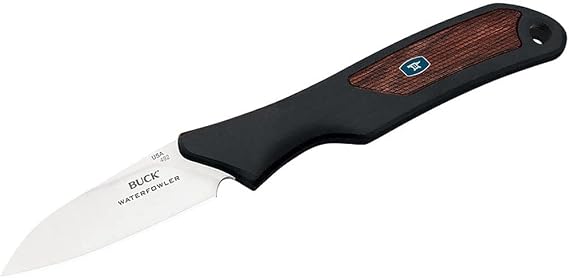 Buck Ergo-Hunter Small Game TM Pro Knife (Black/Wood, Small)