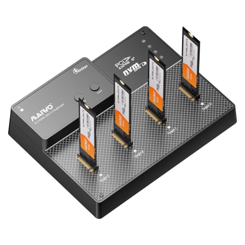 MAIWO 4 Bay NVMe Cloner Duplicator with Cooling Fan, USB4.0 NVMe PCIe Dock SSD Reader, Supports 1-to-3 Offline Clone & Software RAID,40Gbps High Speed, Backward Compatible Thunderbolt 43