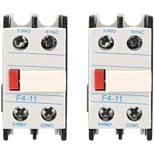 Auxiliary Contact Block for LADN11 1NO 1NC AC Contactor 10A Heating Current Compatible with CJX2 Series Industrial Electrical Accessory 2 Pack