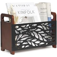 Magazine Holder,Wood Magazine Rack,Rustic Magazine File Holder,Magazine Storage Basket,Magazine Rack Floor,Farmhouse Magazine Organizer for Magazines,Books,Newspapers