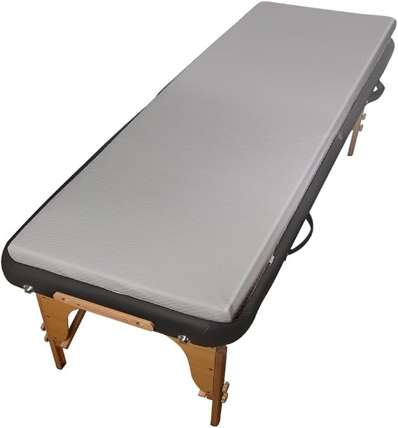 Grey Lash Bed Memory Foam Massage Table Topper, 73x29x2 inch, Removable Cover, Non-Slip, Elastic Bands