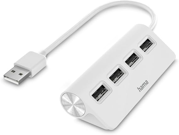 Hama USB Hub 4 Ports High-Speed 4x USB-A Multiport Adapter 4-in-1