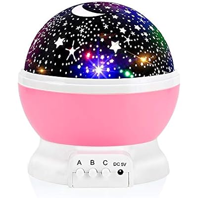 RICTLY Night Light for Kids, Kids Night Light Nebula 360 Degree Rotation - 4 LED Bulbs 12 Light Color Star Projector Changing with USB Cable, Romantic Gifts for Men Women Children