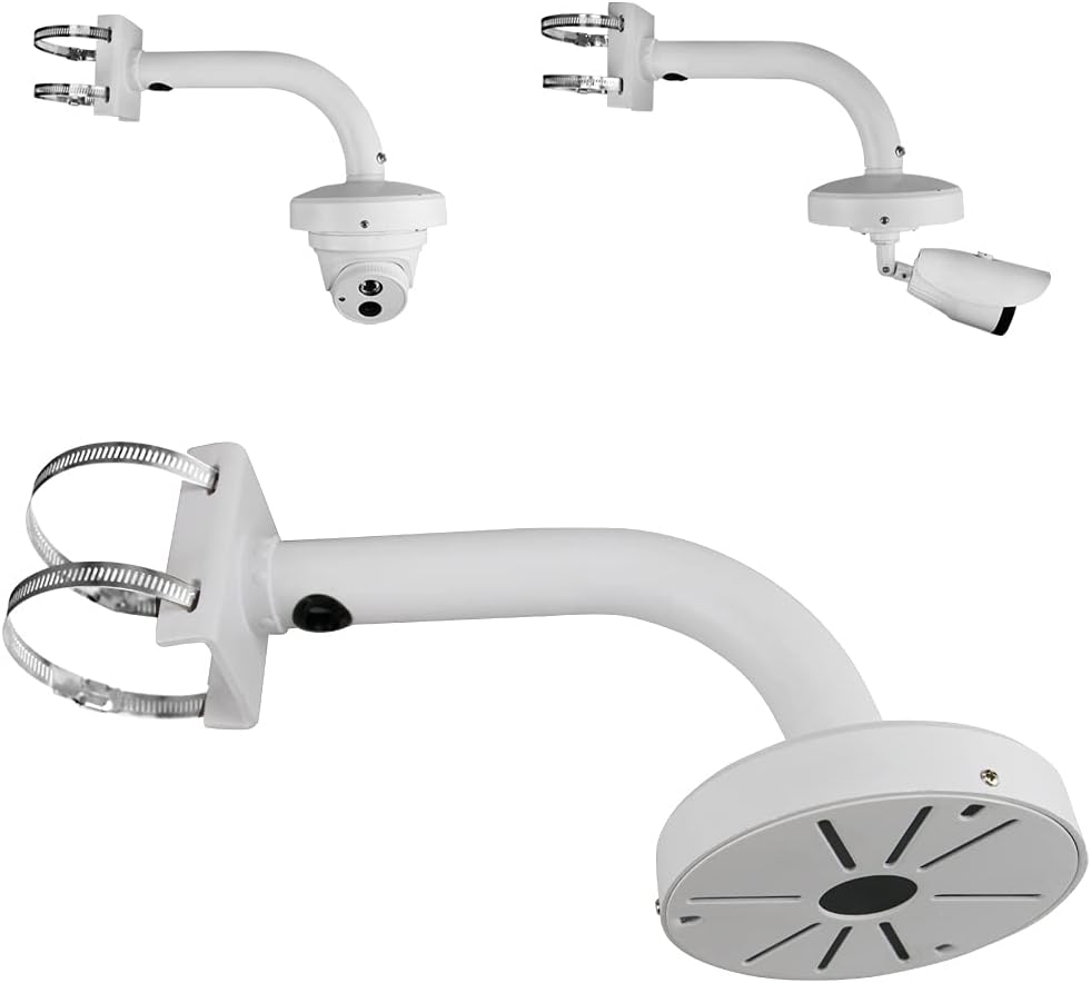 Dome Camera Universal Heavy-Duty Outdoor Security Camera Pole Mount Bracket Universal Security Camera CCTV Security Camera Mount Bracket (1 Pack)(30mm-200mm)