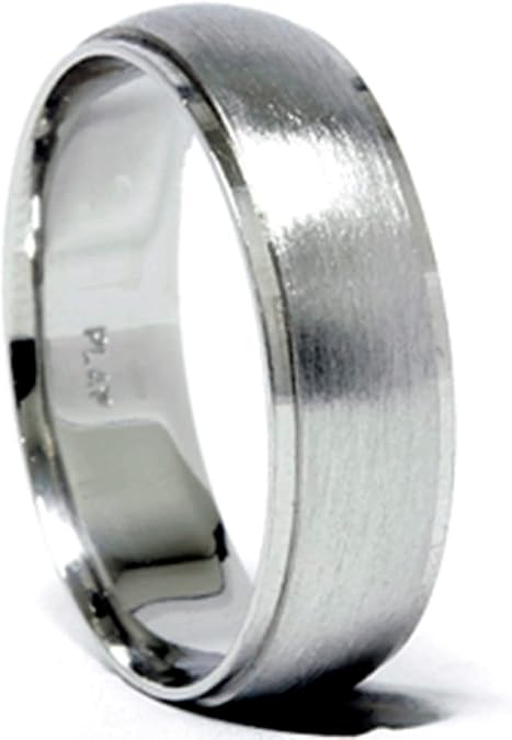 P3 POMPEII3 Mens 950 Platinum 6mm Brushed Wedding Band Ring New