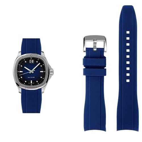 Curved Silicone orange Watch strap For Mido Multifort TV M049.526 M049 soft Replacement WatchBand with Metal buckle