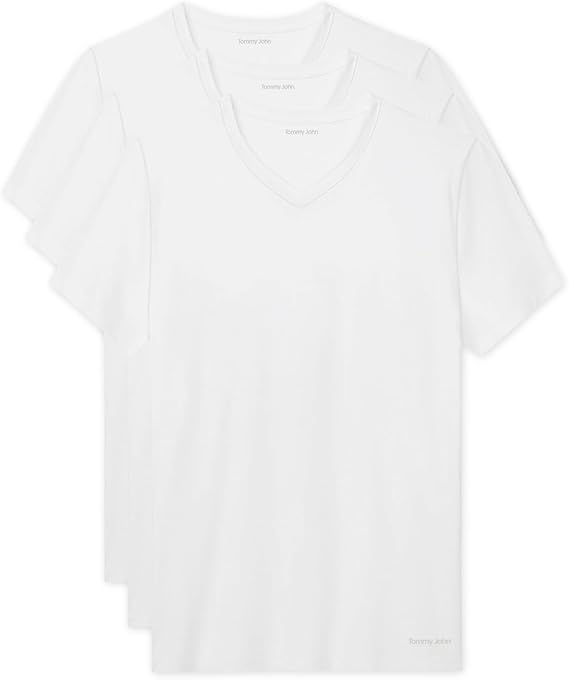 Tommy John Men's Essential Cool Cotton V-Neck Undershirt - Modern Fit