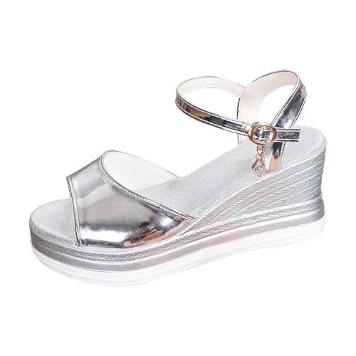 Womens Fashion Wedge Sandals Open Toe Slip On Platform Shoes Breathable Lightweight Comfortable for Casual