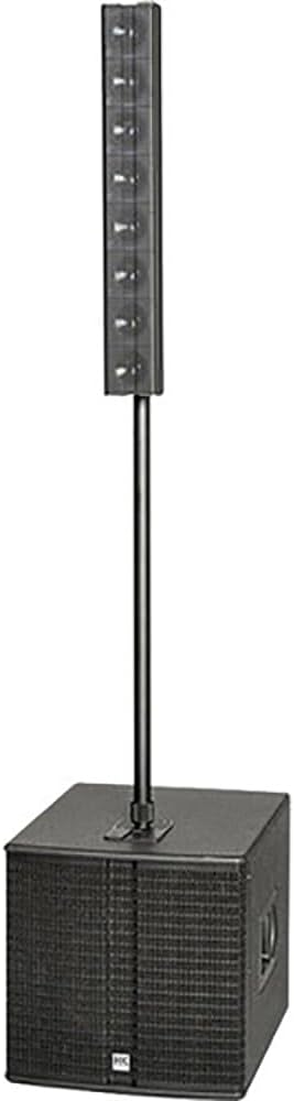 Hk Audio E 115 SUB D 2400W 15" Powered Subwoofer Bundle E 835 Mid/High Powered Column Line Array Speaker Unit and Elements EP1 Speaker Stands