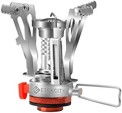 Etekcity Ultralight Portable Outdoor Backpacking Camping Stove with Piezo Ignition (Orange, 1 Pack)
