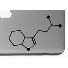 DMT - Dimethyltryptamine - Chemical Compound Skeletal Formula - 6 inch Black Vinyl Decal for Cars, Glass, Laptops, and more